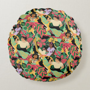 Encanto Colourful Floral Pattern Round Pillow