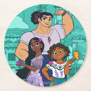 Encanto Luisa, Isabela, & Mirabel Round Paper Coaster
