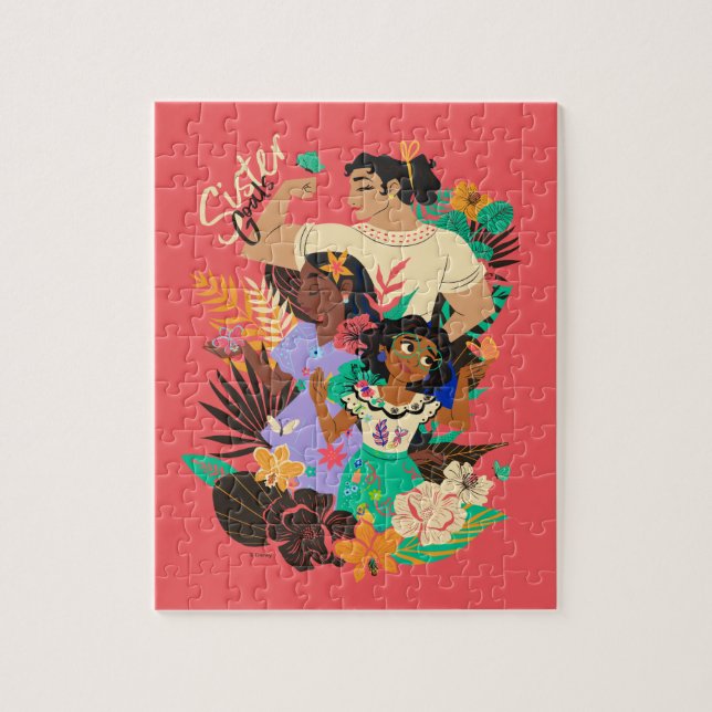 Encanto Sisters | Sister Goals Floral Graphic Jigsaw Puzzle (Vertical)