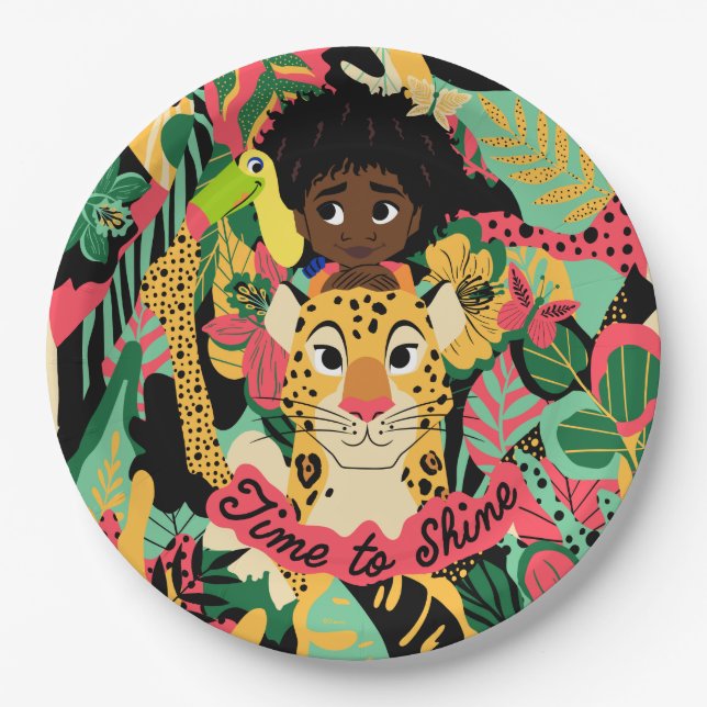 Encanto's Antonio Floral Graphic - Time to Shine Paper Plate (Front)