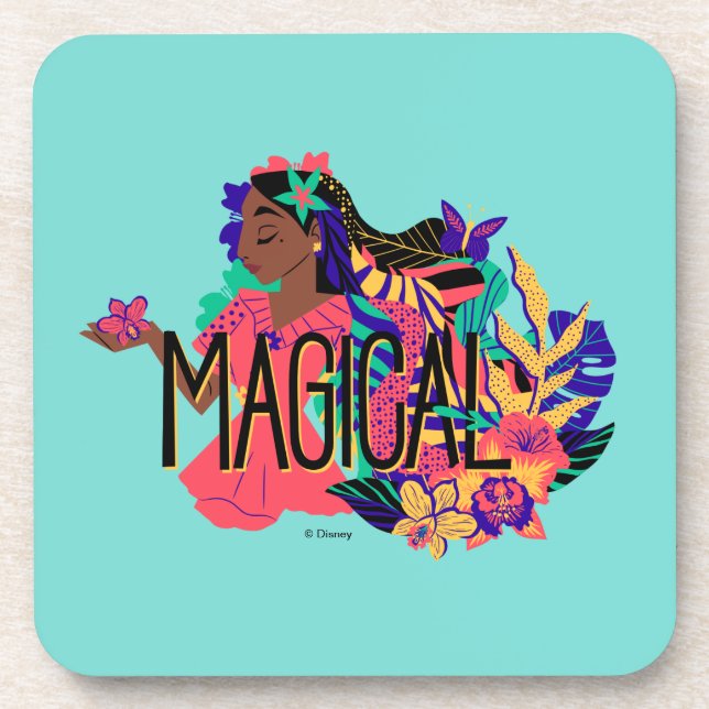 Encanto's Isabella | Magical Floral Graphic Coaster (Front)