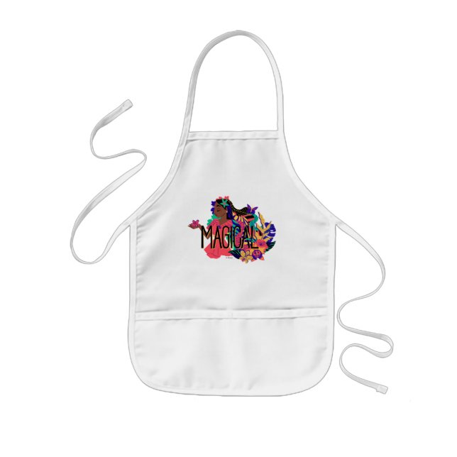 Encanto's Isabella | Magical Floral Graphic Kids Apron (Front)