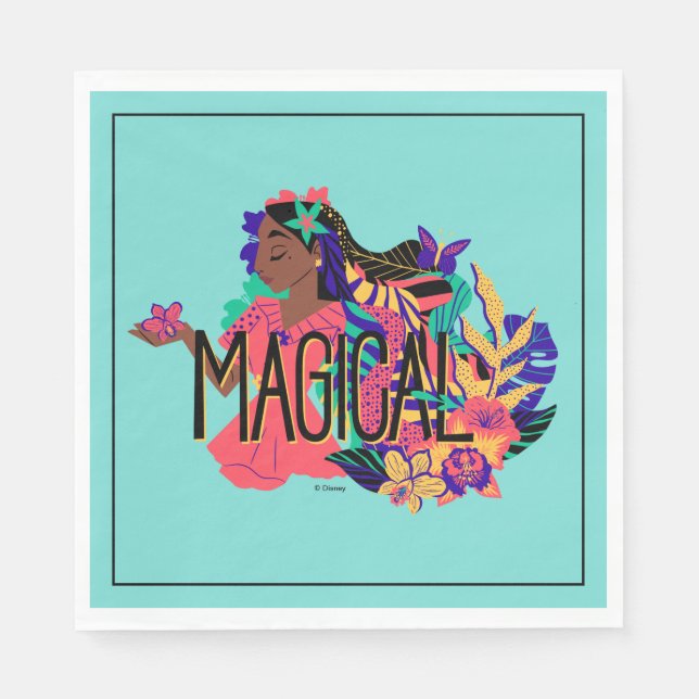 Encanto's Isabella | Magical Floral Graphic Napkin (Front)