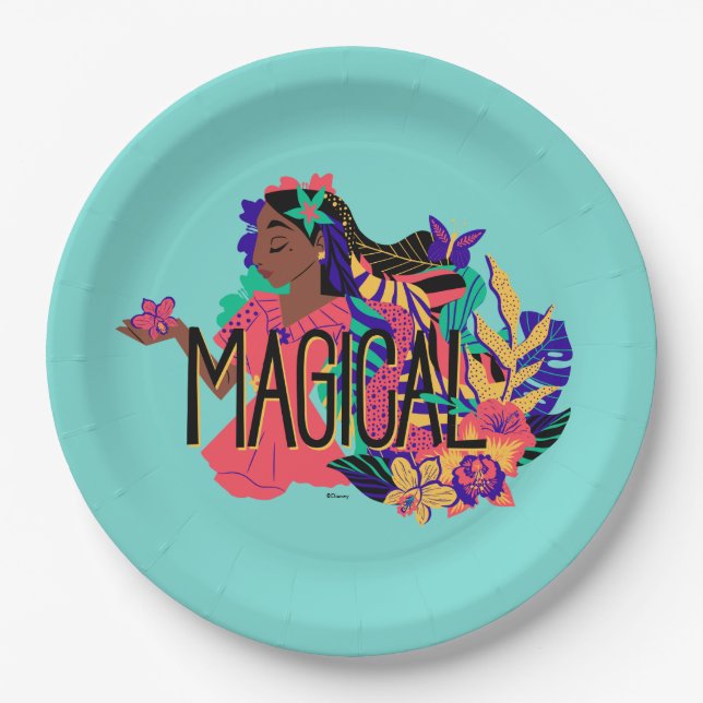 Encanto's Isabella | Magical Floral Graphic Paper Plate (Front)