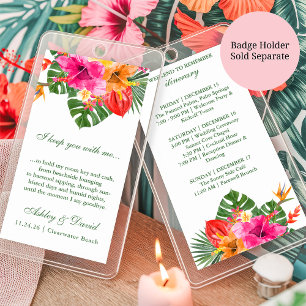 Encart de badge d'itinéraire à l'hibiscus tropical