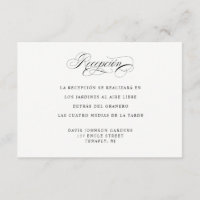 Encart de réception et directions en langue espagn