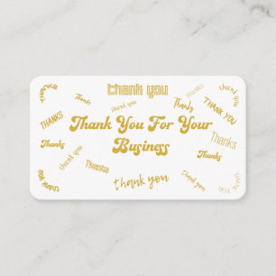 Encart « Merci » personnalisable or et blanc