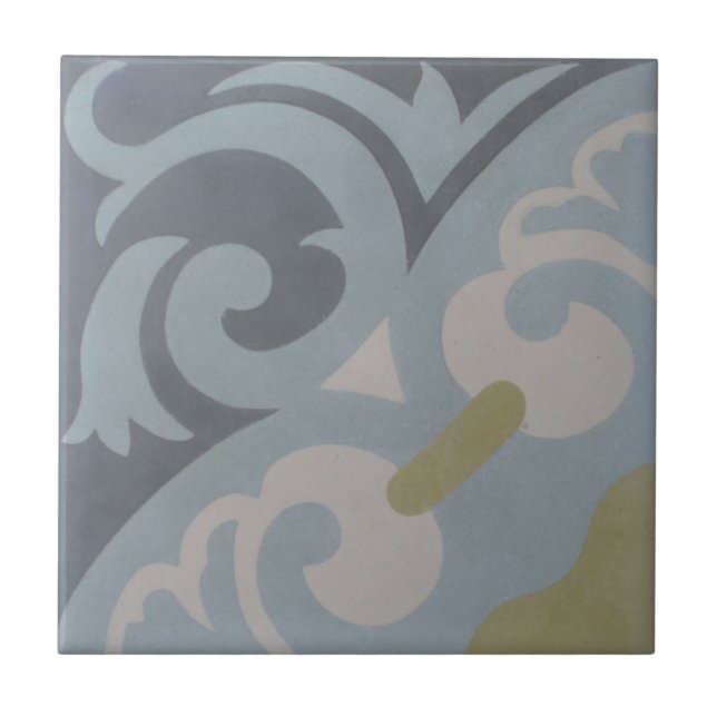 Encaustic Cement Tile on Ceramic --La Espanola (Front)