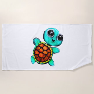 Encaustic painting turtle beach towel