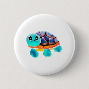 Encaustic painting turtle Copy 2 Inch Round Button