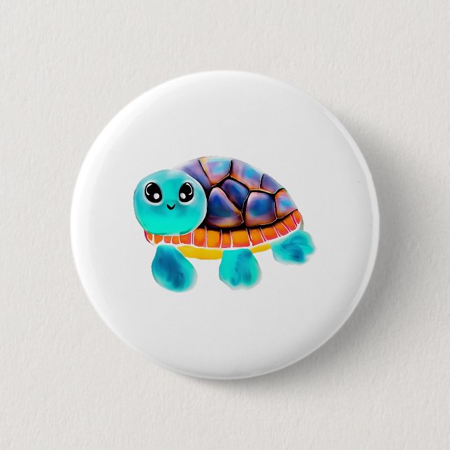 Encaustic painting turtle Copy 2 Inch Round Button (Front)