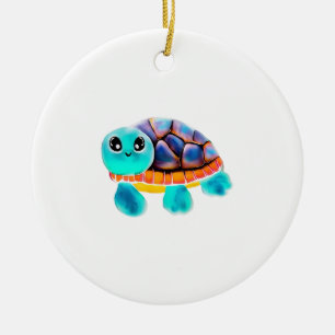 Encaustic painting turtle Copy Ceramic Ornament