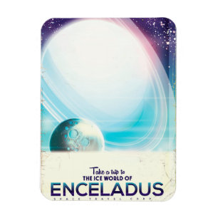 Enceladus Space travel vintage poster Magnet