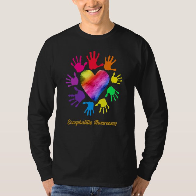 Encephalitis Awareness Hands Encephalitis T-Shirt (Front)
