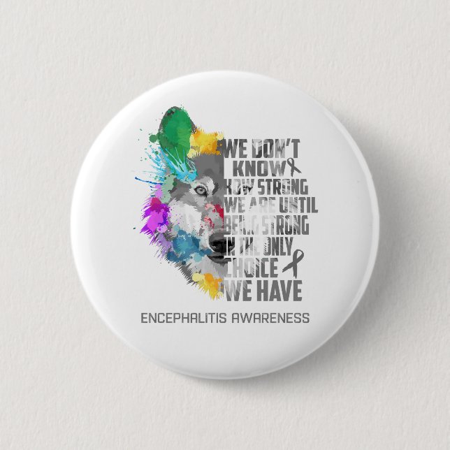 Encephalitis Awareness Ribbon Support Gifts 2 Inch Round Button (Front)