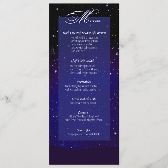 Enchanté même le menu de mariage de nuit (Devant)