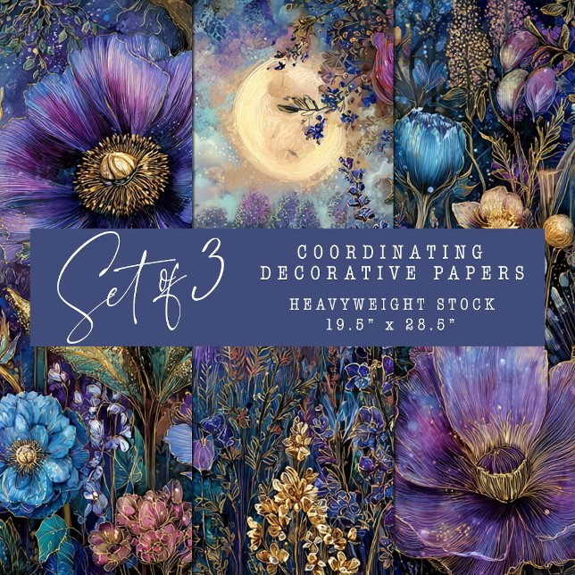 ENCHANTÉ MIDNIGHT GARDEN DÉCORATIVE PAPIER SET (ENCHANTED MIDNIGHT GARDEN DECORATIVE PAPER SET)