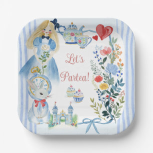 Enchanted Alice in Wonderland Garden Paper Napkin Plate