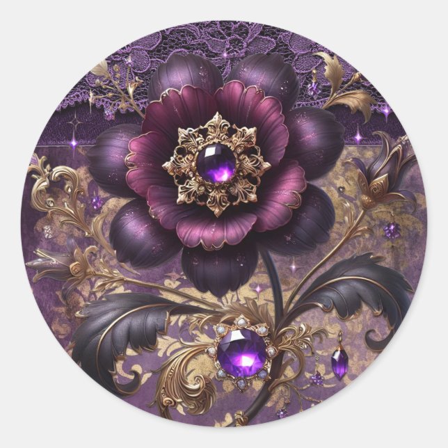 Enchanted Amethyst Bloom | Purple Reverie Sticker (Front)