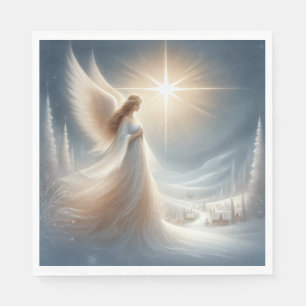 Enchanted Angel Christmas Party Paper Napkins