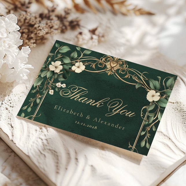 Enchanted Art Nouveau Vintage wedding Thank you Card (Creator Uploaded)