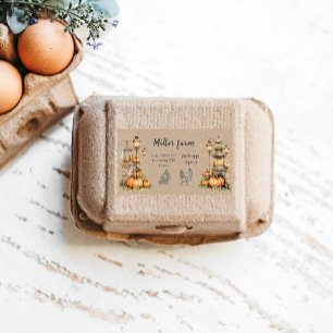 Enchanted Automne Rustique Script Egg Carton Étiqu