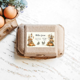 Enchanted Automne Rustique Script Egg Carton Étiqu