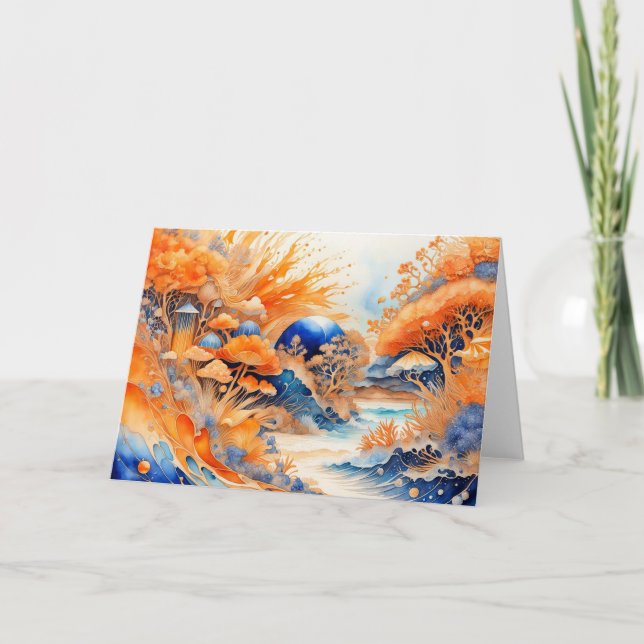 Enchanted Autumn Dreamscape Note Card (Front)