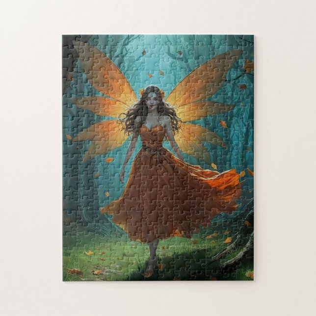 Enchanted Autumn Fairy Thanksgiving Fantasy Art Jigsaw Puzzle (Vertical)
