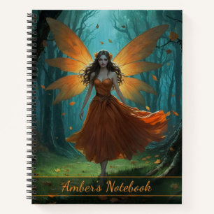 Enchanted Autumn Fairy Thanksgiving Fantasy Art Notebook