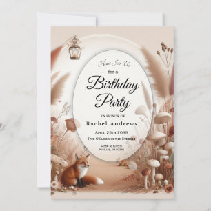 Enchanted Autumn Forest Foxes Invitation