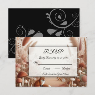 Enchanted Autumn Forest Foxes RSVP Card