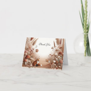 Enchanted Autumn Forest Foxes Thank You Card