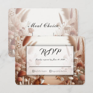 Enchanted Autumn Forest Foxes Wedding RSVP Card