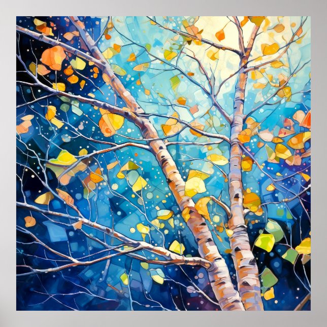 Enchanted Autumn Night Forest Poster (Front)
