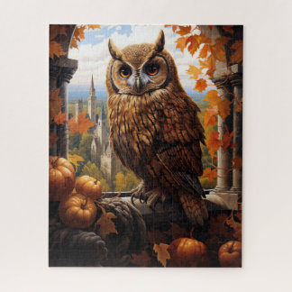 Enchanted Autumn Owl and Harvest Castle  Jigsaw Puzzle