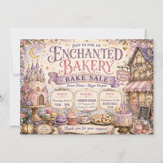 Enchanted Bakery Bake Sale Invitation (Front)