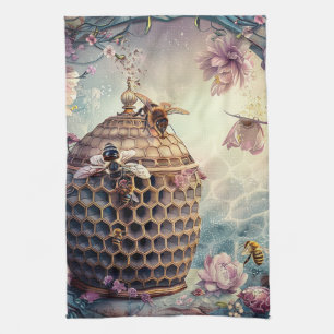 Enchanted Bee Garden Fantasy (10) Kitchen Towel