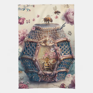 Enchanted Bee Garden Fantasy (11) Kitchen Towel