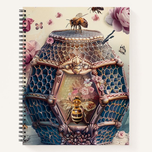 Enchanted Bee Garden Fantasy (11) Notebook (Front)