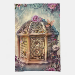 Enchanted Bee Garden Fantasy (9) Kitchen Towel
