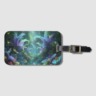 Enchanted Bioluminescent Forest Magical Jungle Luggage Tag