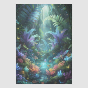 Enchanted Bioluminescent Forest Magical Jungle Tissue Paper