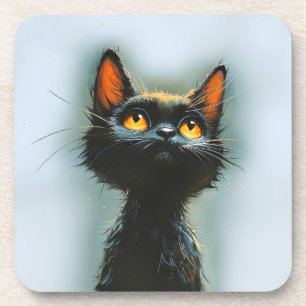 Enchanted Black Cat Coaster