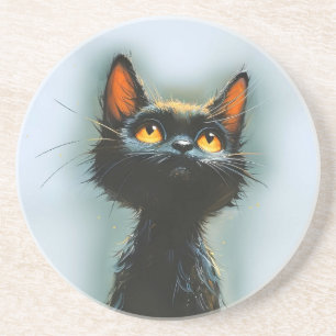 Enchanted Black Cat Coaster