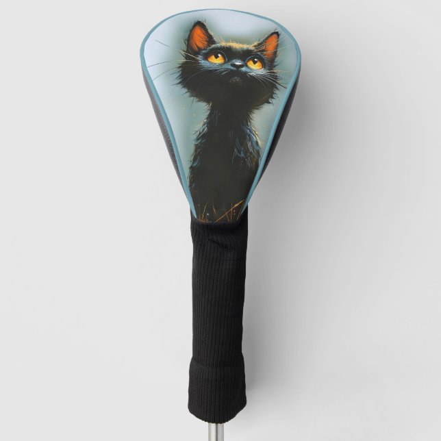 Enchanted Black Cat Golf Head Cover (Front)