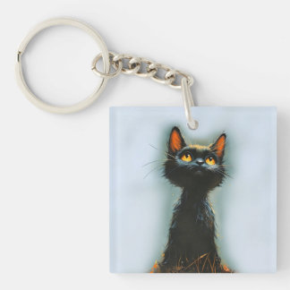 Enchanted Black Cat Keychain