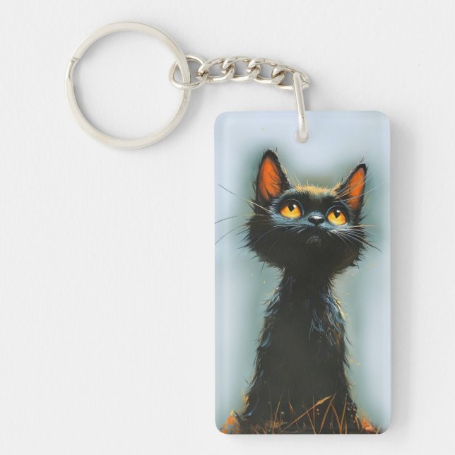 Enchanted Black Cat Keychain (Front)