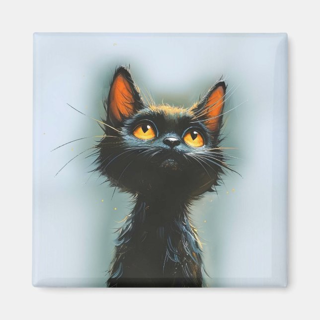 Enchanted Black Cat Magnet (Front)
