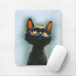 Enchanted Black Cat Mouse Pad